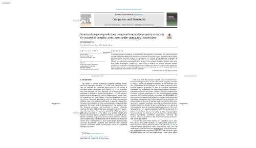 Structural response predictions compared to material property estimates for structural integrity assessment under operational uncertainty